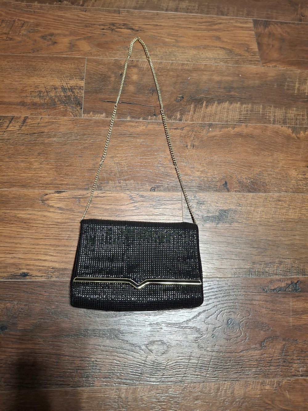 Vintage Black &Gold Glomesh Metal Mesh Purse